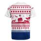 Liberia Christmas Rugby Jersey Red Wildlife Silhouettes and White Blue Holiday - African Pride