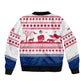 Liberia Christmas Sleeve Zip Bomber Jacket Red Wildlife Silhouettes and White Blue Holiday - African Pride