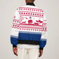Liberia Christmas Sleeve Zip Bomber Jacket Red Wildlife Silhouettes and White Blue Holiday - African Pride