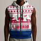 Liberia Christmas Sleeveless Zip Hoodie Red Wildlife Silhouettes and White Blue Holiday - African Pride