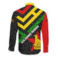 Zimbabwe Christmas Long Sleeve Button Shirt Flag Colors Xmas Tree and Holiday - African Pride