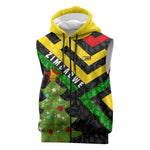 Zimbabwe Christmas Sleeveless Zip Hoodie Flag Colors Xmas Tree and Holiday - African Pride