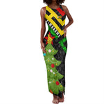 Zimbabwe Christmas Tank Maxi Dress Flag Colors Xmas Tree and Holiday - African Pride