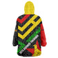 Zimbabwe Christmas Wearable Blanket Hoodie Flag Colors Xmas Tree and Holiday - African Pride