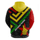 Zimbabwe Christmas Zip Hoodie Flag Colors Xmas Tree and Holiday - African Pride