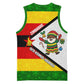 Zimbabwe Christmas Basketball Jersey Festive Santa Palm Tree and Red Yellow Green Flag TS04