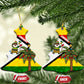 Zimbabwe Christmas Ceramic Ornament Festive Santa Palm Tree and Red Yellow Green Flag - African Pride