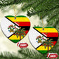 Zimbabwe Christmas Ceramic Ornament Festive Santa Palm Tree and Red Yellow Green Flag - African Pride
