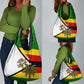 Zimbabwe Christmas Grocery Bag Festive Santa Palm Tree and Red Yellow Green Flag - African Pride