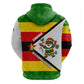 Zimbabwe Christmas Hoodie Festive Santa Palm Tree and Red Yellow Green Flag - African Pride