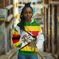 Zimbabwe Christmas Hoodie Festive Santa Palm Tree and Red Yellow Green Flag - African Pride