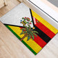 Zimbabwe Christmas Rubber Doormat Festive Santa Palm Tree and Red Yellow Green Flag - African Pride