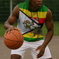 Zimbabwe Christmas Sleeveless Hoodie Festive Santa Palm Tree and Red Yellow Green Flag - African Pride