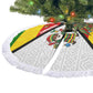 Zimbabwe Christmas Tree Skirt Festive Santa Palm Tree and Red Yellow Green Flag - African Pride