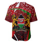 Kenya Christmas Baseball Jersey Santa Claus Spear and Red Green Harambee Crest - African Pride
