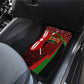 Kenya Christmas Car Mats Santa Claus Spear and Red Green Harambee Crest - African Pride