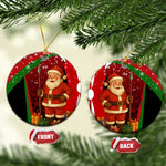 Kenya Christmas Ceramic Ornament Santa Claus Spear and Red Green Harambee Crest - African Pride
