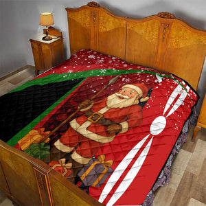 Kenya Christmas Quilt Santa Claus Spear and Red Green Harambee Crest - African Pride