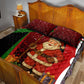 Kenya Christmas Quilt Bed Set Santa Claus Spear and Red Green Harambee Crest - African Pride