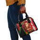 Kenya Christmas Shoulder Handbag Santa Claus Spear and Red Green Harambee Crest - African Pride