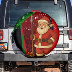 Kenya Christmas Spare Tire Cover Santa Claus Spear and Red Green Harambee Crest - African Pride