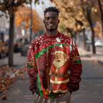 Kenya Christmas Sweatshirt Santa Claus Spear and Red Green Harambee Crest - African Pride