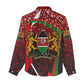 Kenya Christmas Women Casual Shirt Santa Claus Spear and Red Green Harambee Crest - African Pride