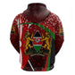 Kenya Christmas Zip Hoodie Santa Claus Spear and Red Green Harambee Crest - African Pride