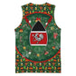 Kenya Christmas Basketball Jersey Santa Feast Scene and Festive Wreath Pattern TS04