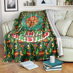 Kenya Christmas Blanket Santa Feast Scene and Festive Wreath Pattern - African Pride
