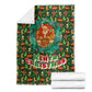 Kenya Christmas Blanket Santa Feast Scene and Festive Wreath Pattern - African Pride
