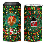 Kenya Christmas 4 in 1 Can Cooler Tumbler Santa Feast Scene and Festive Wreath Pattern - African Pride