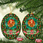 Kenya Christmas Ceramic Ornament Santa Feast Scene and Festive Wreath Pattern - African Pride