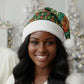 Kenya Christmas Santa Hat Santa Feast Scene and Festive Wreath Pattern - African Pride
