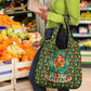 Kenya Christmas Grocery Bag Santa Feast Scene and Festive Wreath Pattern - African Pride