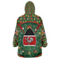 Kenya Christmas Kid Wearable Blanket Hoodie Santa Feast Scene and Festive Wreath Pattern - African Pride