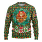 Kenya Christmas Ugly Christmas Sweater Santa Feast Scene and Festive Wreath Pattern - African Pride
