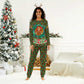 Kenya Christmas Pajama Set Santa Feast Scene and Festive Wreath Pattern - African Pride