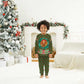 Kenya Christmas Pajama Set Santa Feast Scene and Festive Wreath Pattern - African Pride