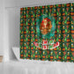 Kenya Christmas Shower Curtain Santa Feast Scene and Festive Wreath Pattern - African Pride