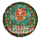 Kenya Christmas Spare Tire Cover Santa Feast Scene and Festive Wreath Pattern - African Pride