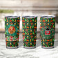 Kenya Christmas Tumbler Cup Santa Feast Scene and Festive Wreath Pattern - African Pride