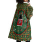 Kenya Christmas Wearable Blanket Hoodie Santa Feast Scene and Festive Wreath Pattern - African Pride