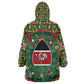 Kenya Christmas Wearable Blanket Hoodie Santa Feast Scene and Festive Wreath Pattern - African Pride