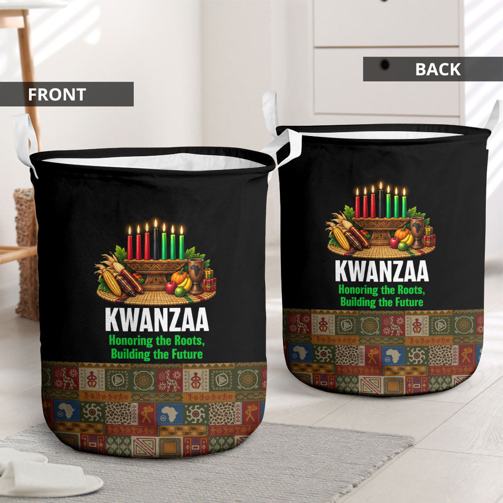 Kwanzaa Honoring The Roots Laundry Basket Pan African Kinara Unity Traditional Tribal Art