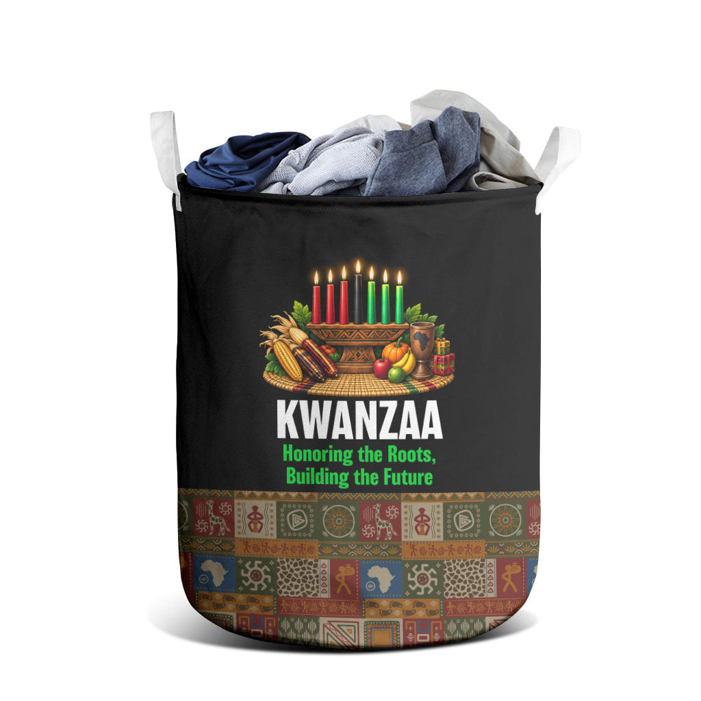 Kwanzaa Honoring The Roots Laundry Basket Pan African Kinara Unity Traditional Tribal Art