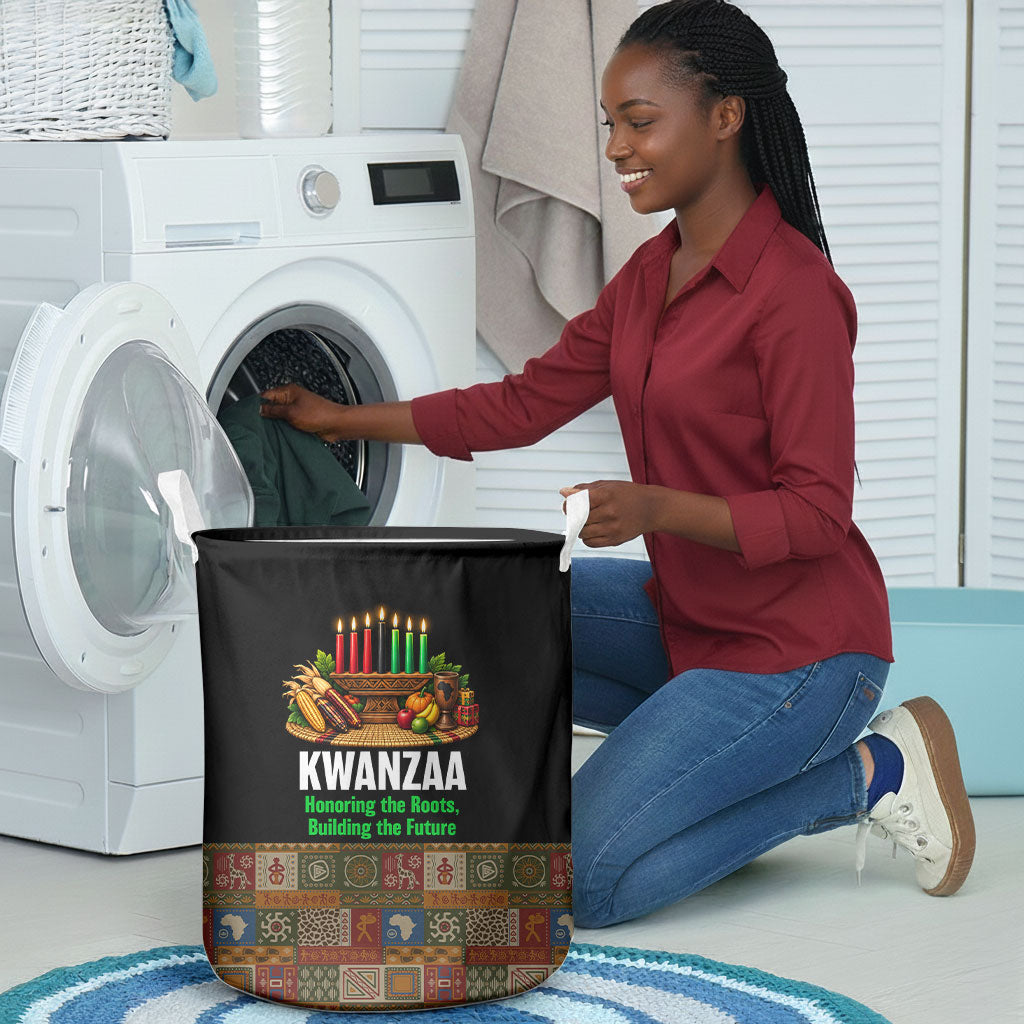 Kwanzaa Honoring The Roots Laundry Basket Pan African Kinara Unity Traditional Tribal Art