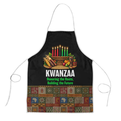 Kwanzaa Honoring The Roots Apron Pan African Kinara Unity Traditional Tribal Art