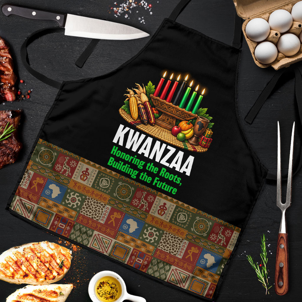 Kwanzaa Honoring The Roots Apron Pan African Kinara Unity Traditional Tribal Art