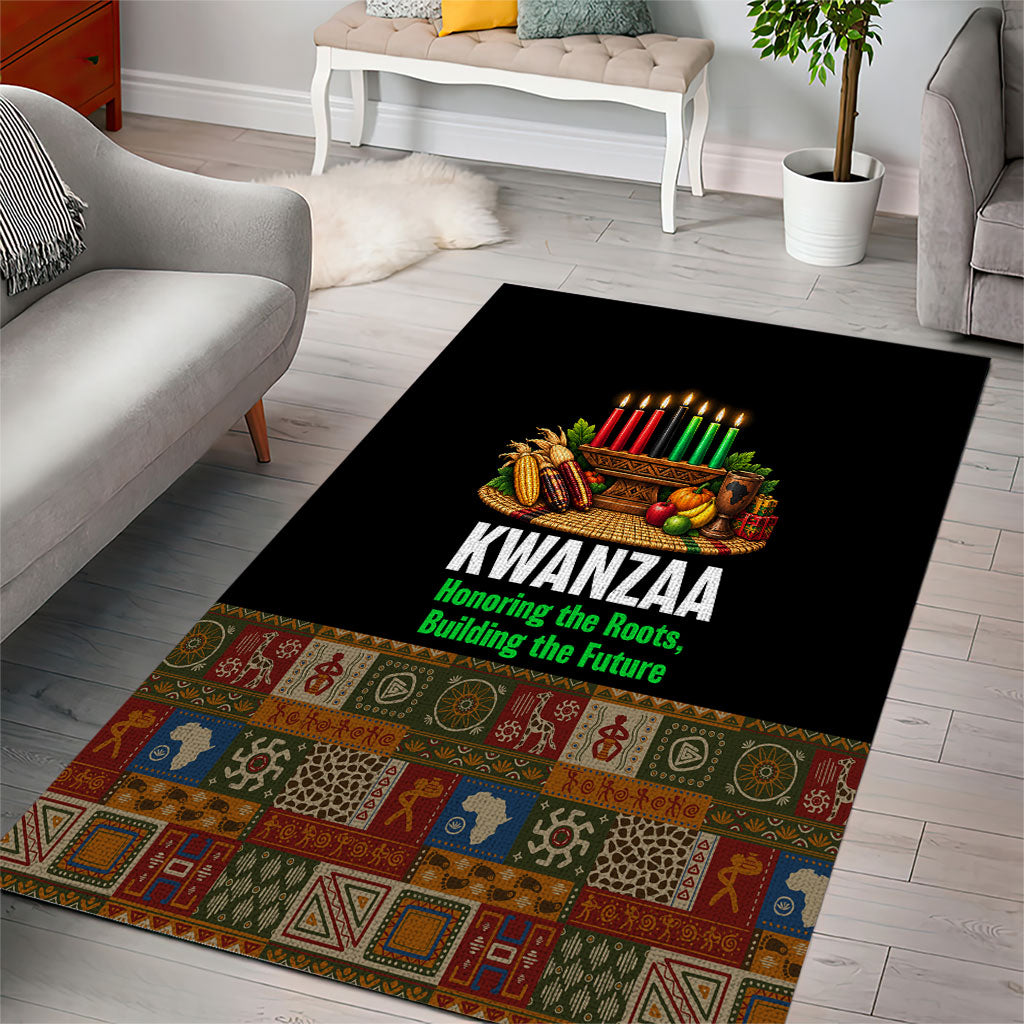 Kwanzaa Honoring The Roots Area Rug Pan African Kinara Unity Traditional Tribal Art